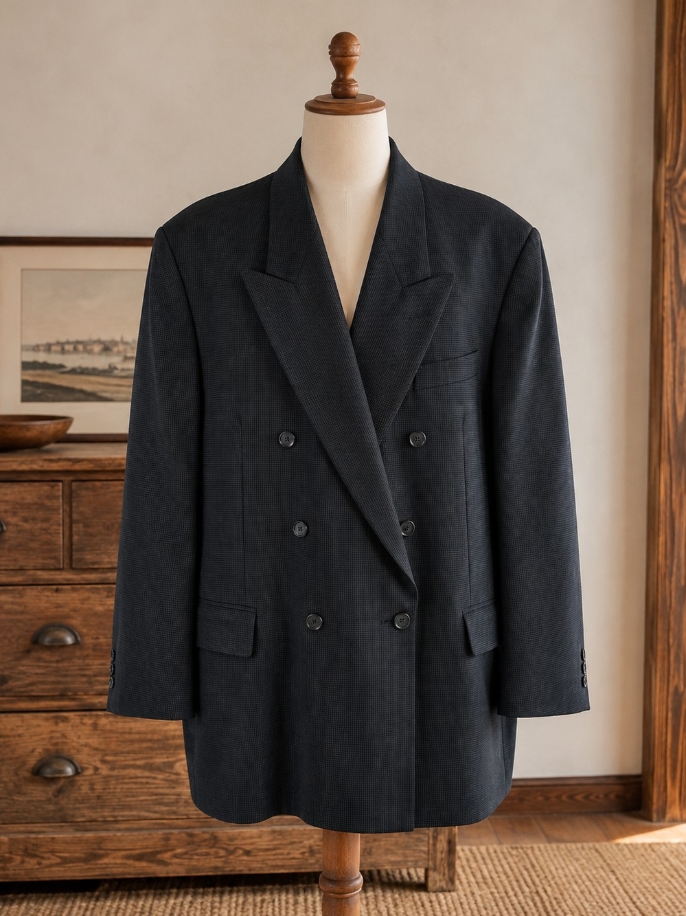 Shipley Vintage 100% Wool Double Breasted Blazer Made in Canada